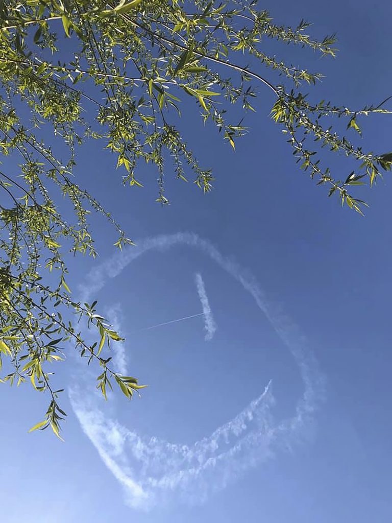 smiley face in the sky