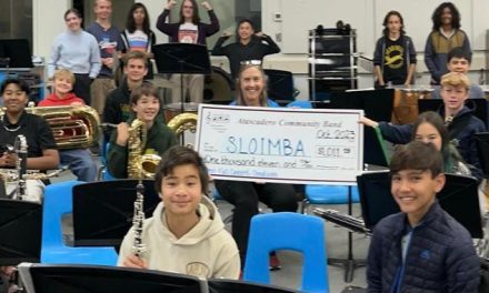 Atascadero Community Band presents $1,011 donation to Laguna Middle School band students
