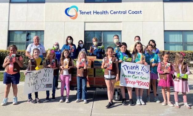 Local Brownie Troop Gifts 400 Boxes of Cookies to Hospital Staff