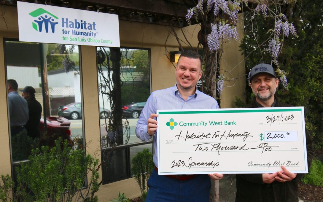 Recent Community West Bank Builds Stronger Community with Donation to Habitat for Humanity