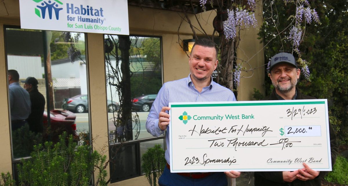 Community West Bank Builds Stronger Community with Donation to Habitat for Humanity 