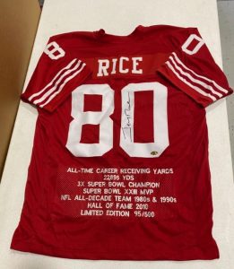 DAs auction 49ers jerry rice jersey