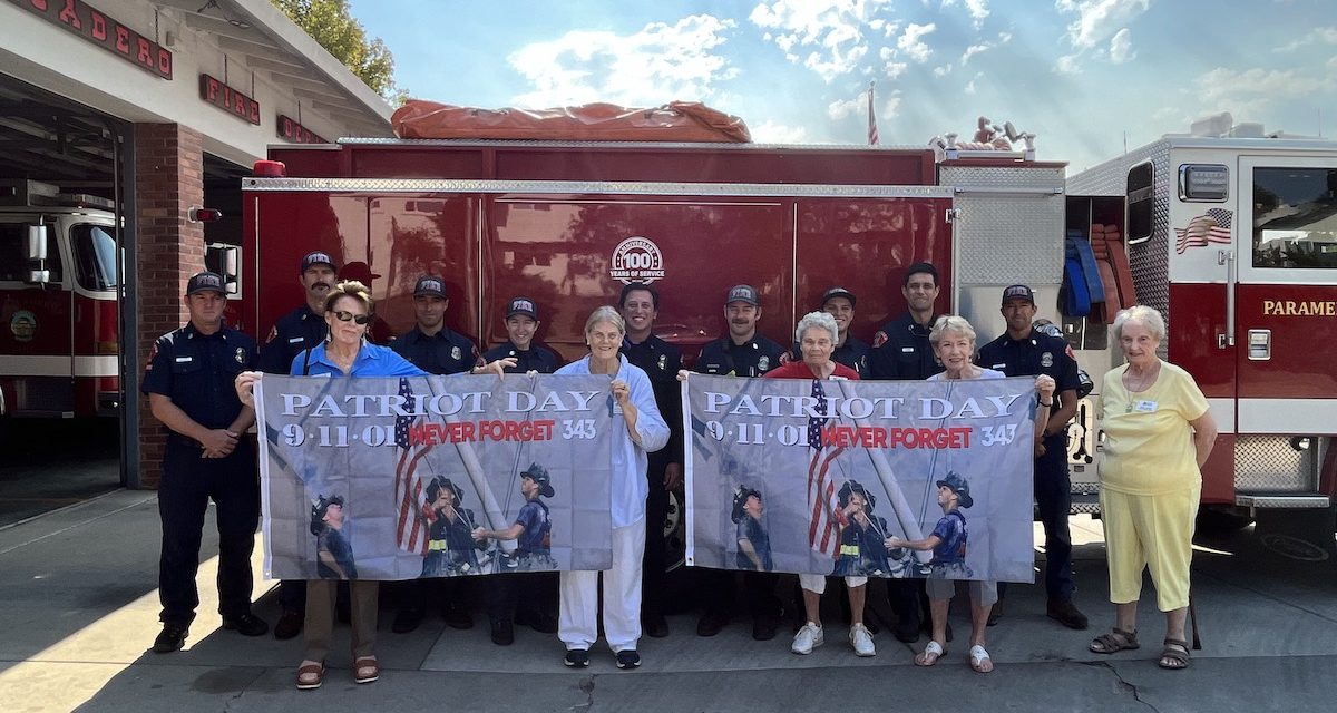 El Paso de Robles Chapter, NSDAR Presents Local Fire Departments with 9/11 Flags