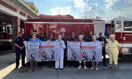 El Paso de Robles Chapter, NSDAR Presents Local Fire Departments with 9/11 Flags