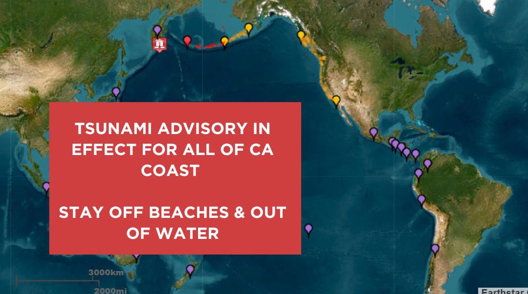 Recent Tsunami Watch Upgraded to Tsunami Advisory for California Coast