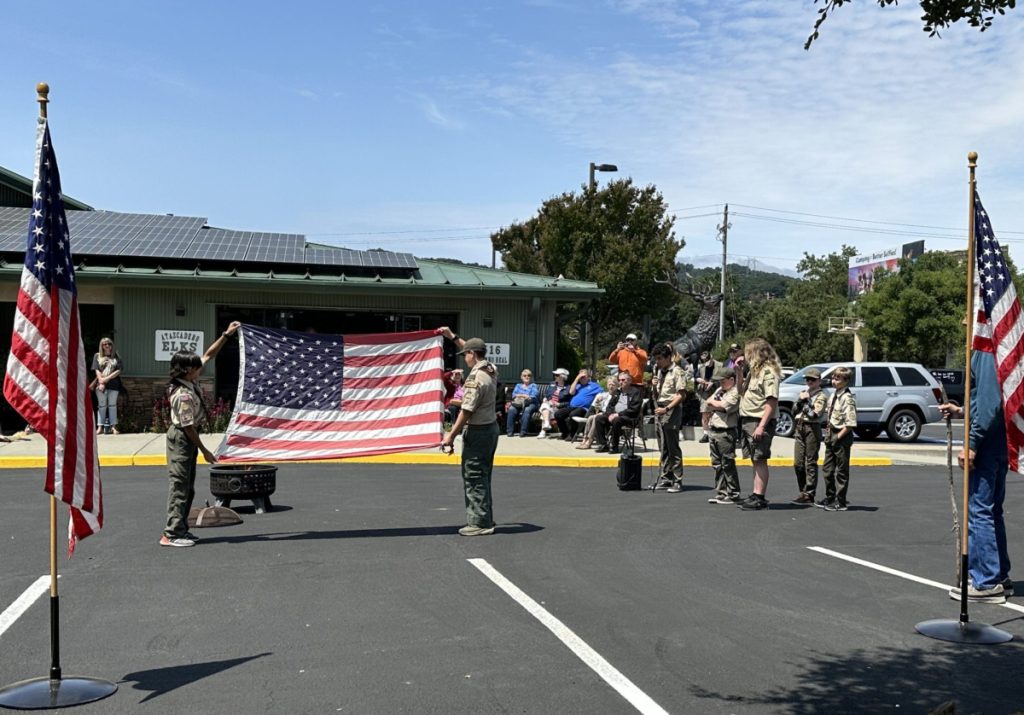 Photo 1 Flag Retirement Elks Boy Scout Flag Day 2023 scaled e1686779030760