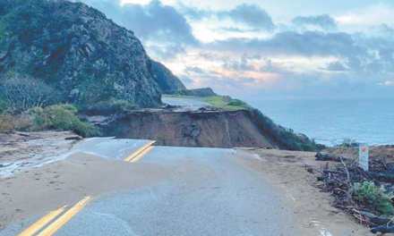 Section of Highway 1 Washes Out at Rat Creek on Big Sur Coast