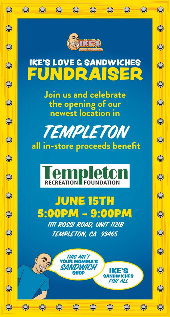 Templeton REC Fundrasier IKES SANDWICHES INVITE JUNE 15TH 003