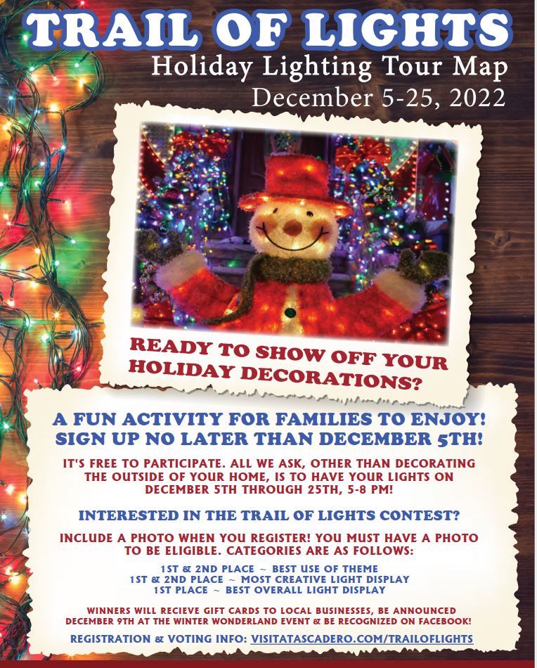 Trail of Lights Holiday Lighting Tour Information 2022